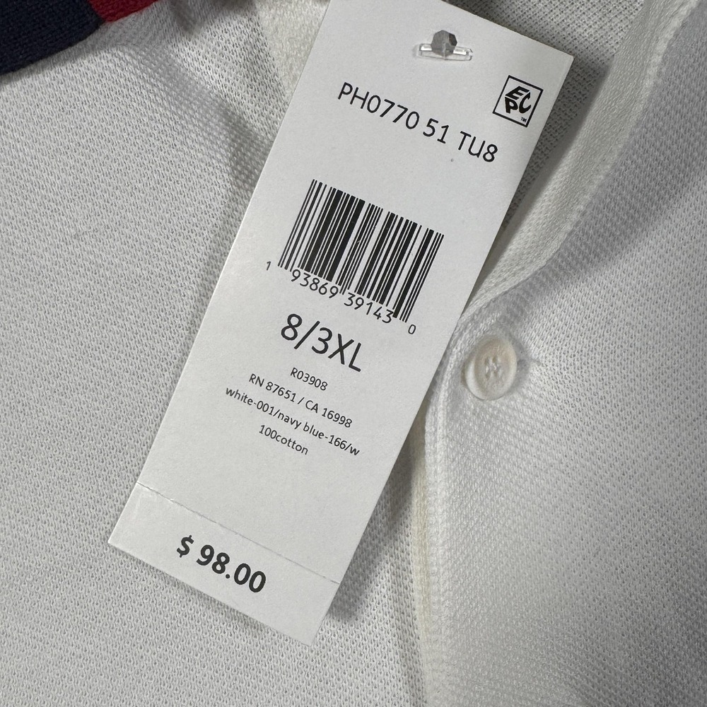 Lacoste Polo Shirt Mens 3XL 8 White Regular Fit Pique Cotton Short Sleeve - Picture 3 of 10